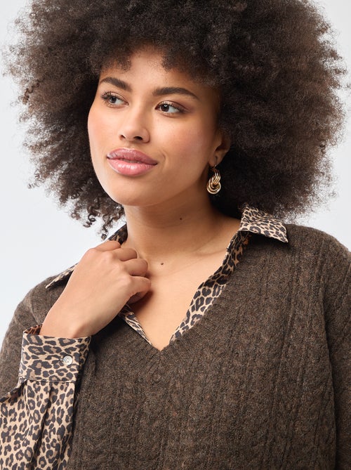 Jersey sin mangas de punto trenzado - Kiabi