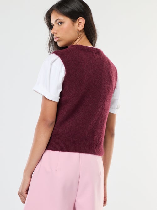 Jersey sin mangas en lana y mohair mezclado - Kiabi