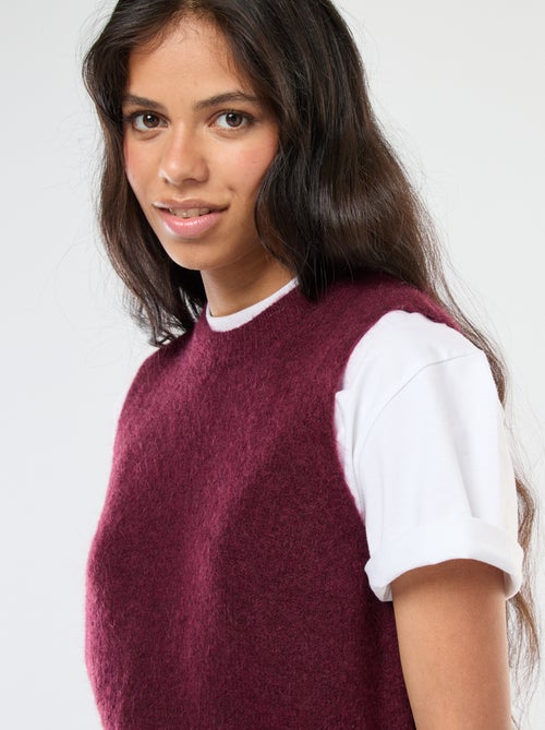 Jersey sin mangas en lana y mohair mezclado - Kiabi