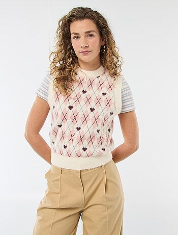 Jersey sin mangas estampado de rombos