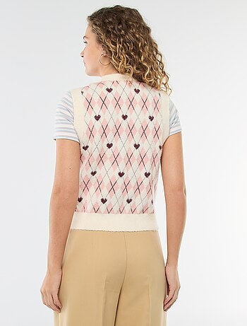 Jersey sin mangas estampado de rombos