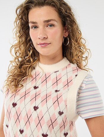 Jersey sin mangas estampado de rombos