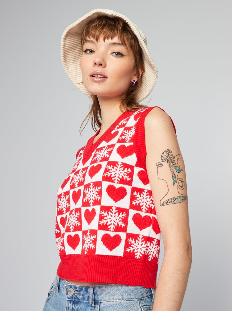Jersey sin mangas navideño BLANCO - Kiabi