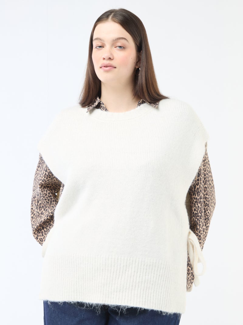 Jersey sin mangas para anudar a los lados Beige - Kiabi