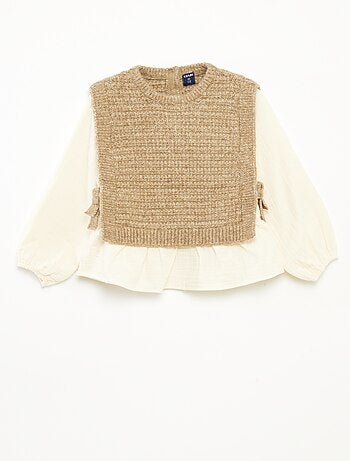 Jersey sin mangas y blusa 2 en 1