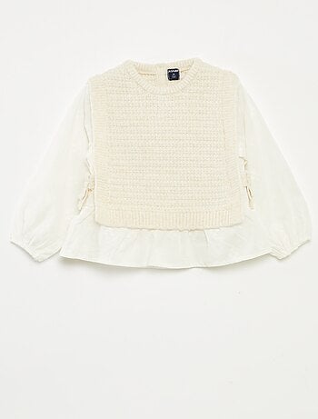 Jersey sin mangas y blusa 2 en 1