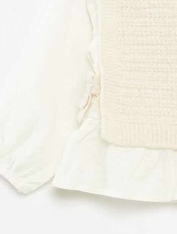 Jersey sin mangas y blusa 2 en 1
