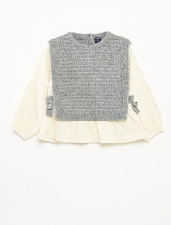 Jersey sin mangas y blusa 2 en 1
