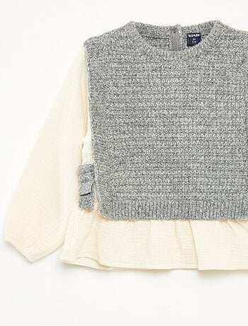 Jersey sin mangas y blusa 2 en 1