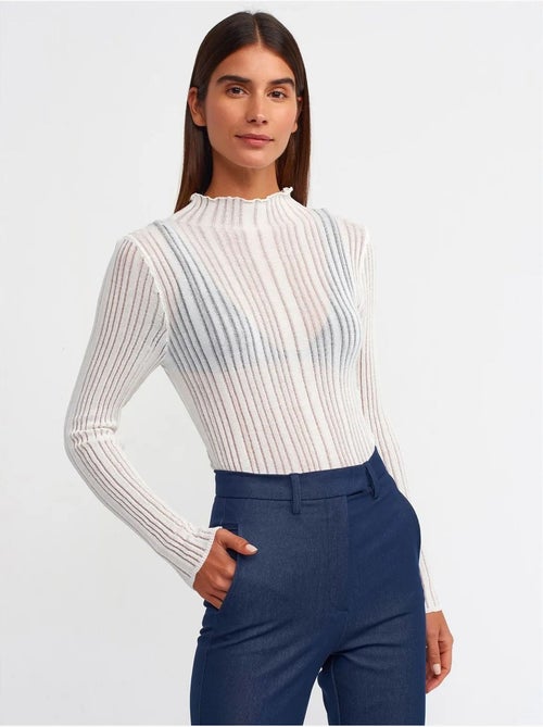 Jersey slim fit de canalé con cuello semicisne dilvin - Kiabi Jersey slim fit de canalé con cuello semicisne dilvin - Kiabi