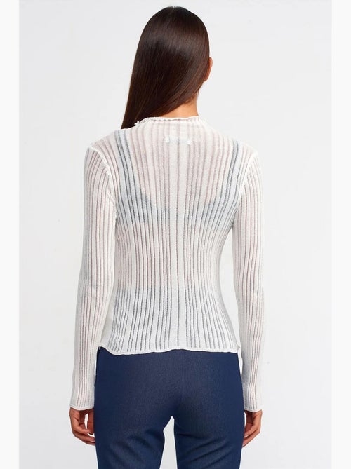 Jersey slim fit de canalé con cuello semicisne dilvin - Kiabi Jersey slim fit de canalé con cuello semicisne dilvin - Kiabi