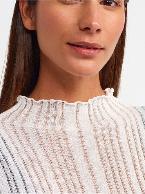 Jersey slim fit de canalé con cuello semicisne dilvin - Kiabi Jersey slim fit de canalé con cuello semicisne dilvin - Kiabi