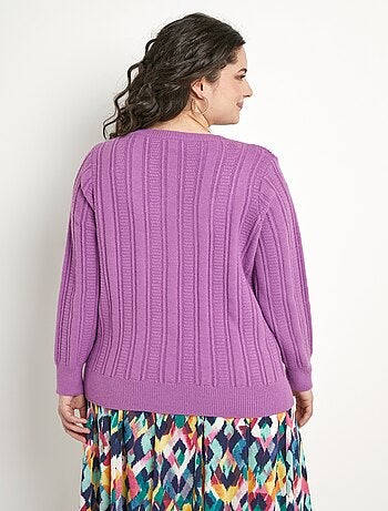 Jersey suave calado con bolas en cuello redondo - Afibel