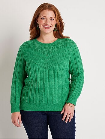 Jersey suave calado con bolas en cuello redondo - Afibel