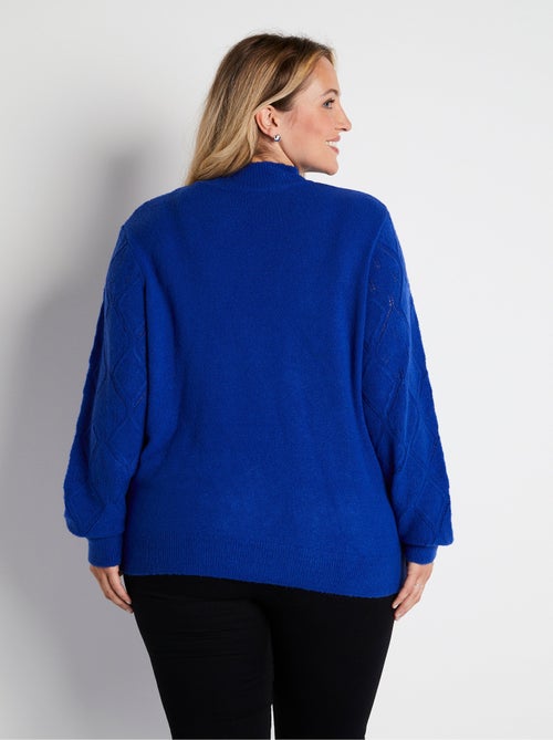 Jersey suave calado y pedrería con cuello alto - Afibel - Kiabi
