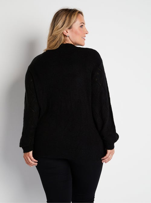 Jersey suave calado y pedrería con cuello alto - Afibel - Kiabi