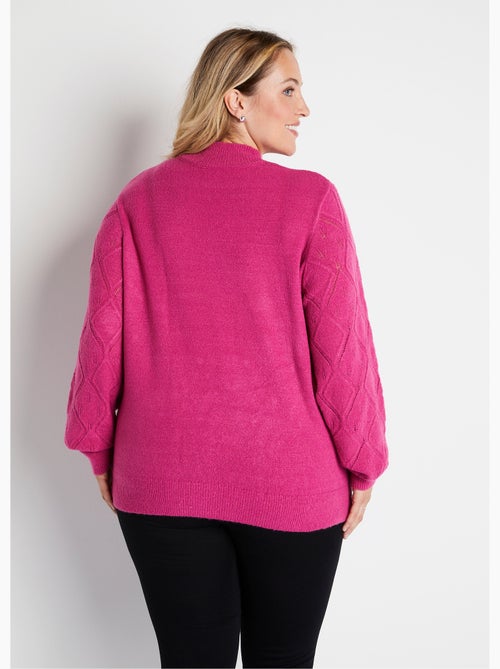 Jersey suave calado y pedrería con cuello alto - Afibel - Kiabi Jersey suave calado y pedrería con cuello alto - Afibel - Kiabi