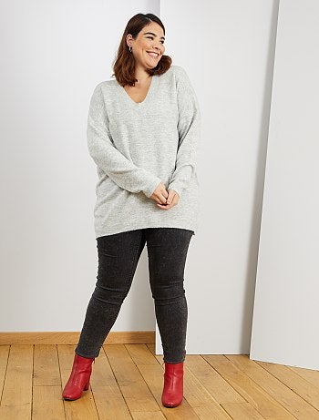 Jersey suave con cuello de pico - Kiabi