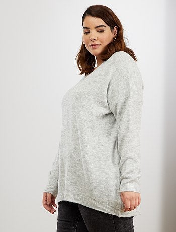 Jersey suave con cuello de pico - Kiabi