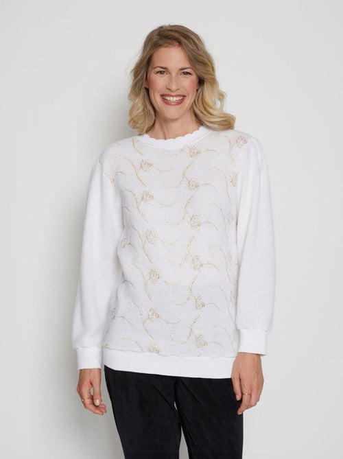 Jersey suave con cuello redondo y brillo - Afibel - Kiabi