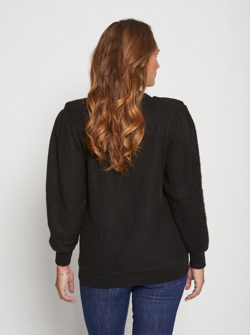Jersey suave con cuello redondo y brillo - Afibel - Kiabi