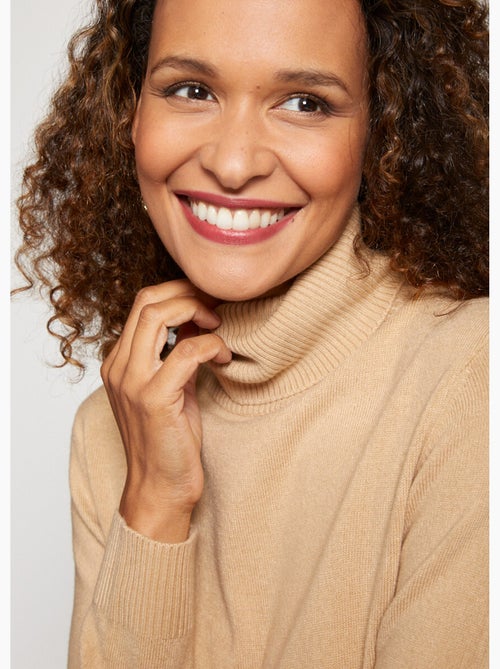 Jersey suave de cuello vuelto y manga larga - Afibel - Kiabi