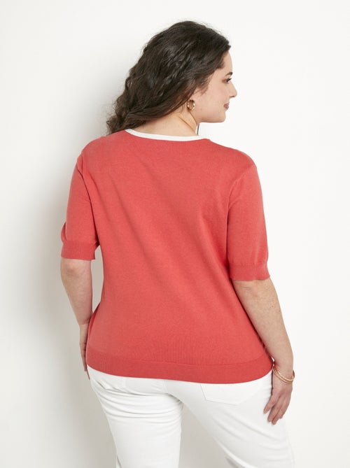 Jersey suave de manga corta y cuello redondo - Afibel - Kiabi