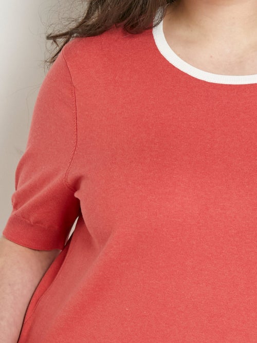 Jersey suave de manga corta y cuello redondo - Afibel - Kiabi