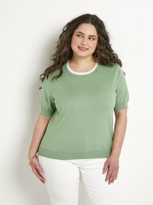Jersey suave de manga corta y cuello redondo - Afibel - Kiabi