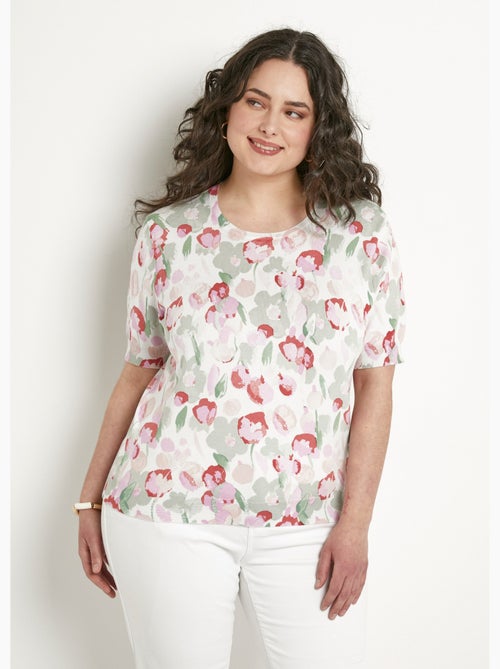 Jersey suave de manga corta y cuello redondo - Afibel - Kiabi