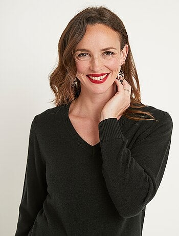 Jersey suave de manga larga con cuello en V - Afibel