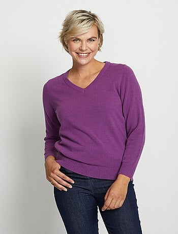 Jersey suave de manga larga con cuello en V - Afibel
