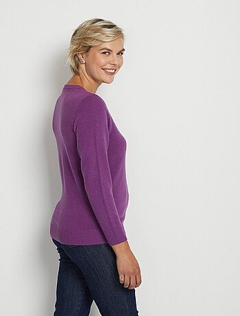 Jersey suave de manga larga con cuello en V - Afibel