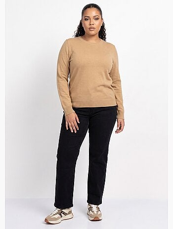 Jersey suave de manga larga con cuello redondo - afibel