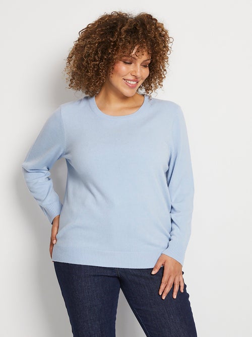 Jersey suave de manga larga con cuello redondo - Afibel - Kiabi
