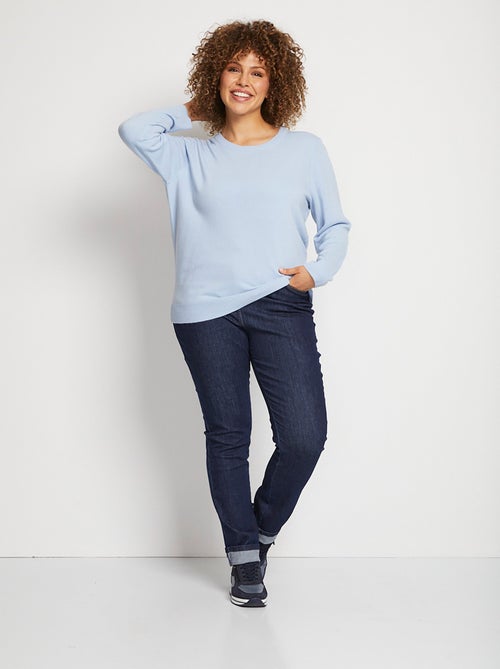 Jersey suave de manga larga con cuello redondo - Afibel - Kiabi