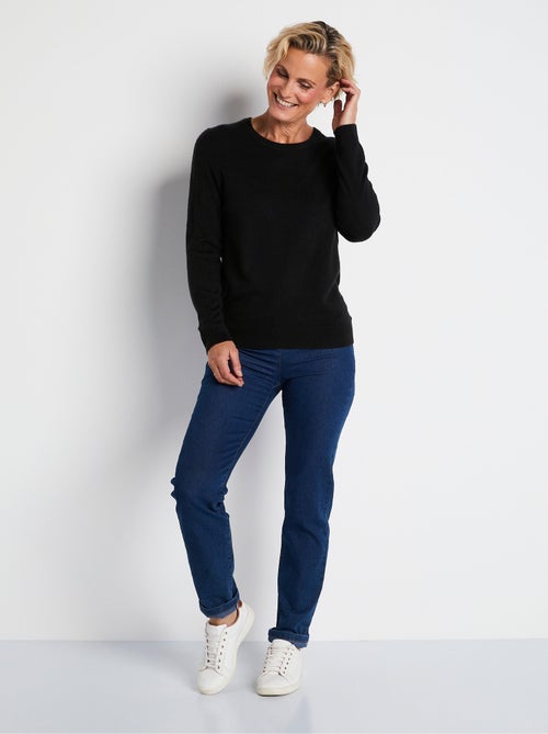 Jersey suave de manga larga con cuello redondo - Afibel - Kiabi