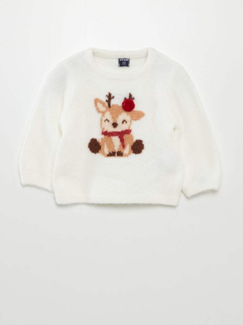 Jersey suave y cálido 'Navidad' BLANCO - Kiabi