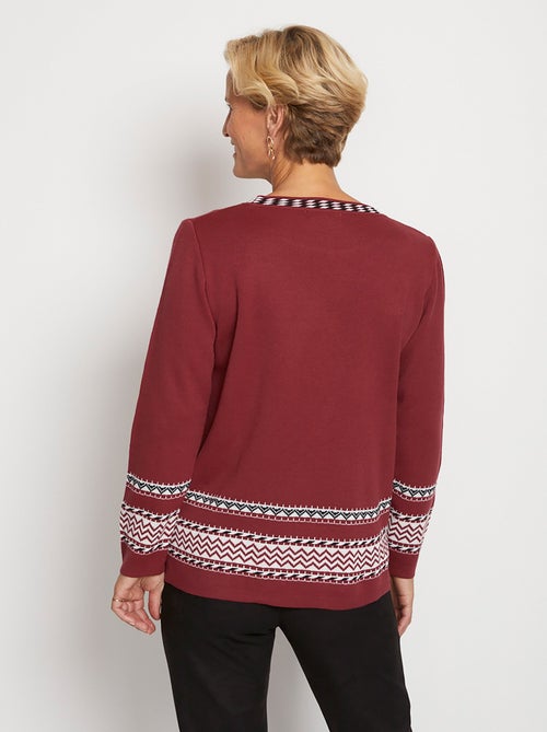 Jersey tipo túnica de largo medio en jacquard suave con cuello redondo - Afibel - Kiabi