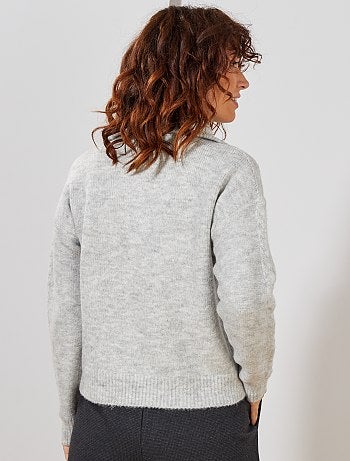 Jersey trenzado con cremallera en el cuello - Kiabi