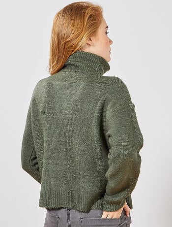 Jersey trenzado con cremallera en el cuello - Kiabi