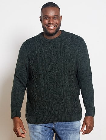 Tallas grandes hombre - Jersey trenzado - Kiabi