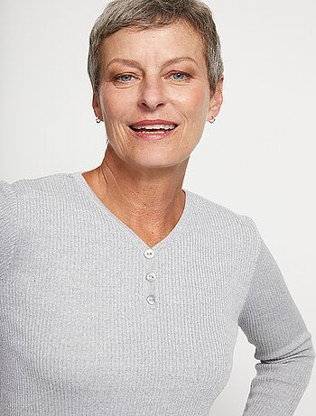 Jersey tunecino de escote con lana merino - Afibel