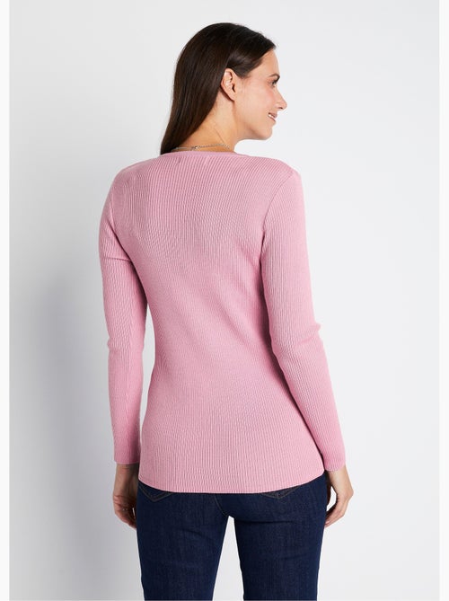 Jersey tunecino de escote con lana merino - Afibel - Kiabi
