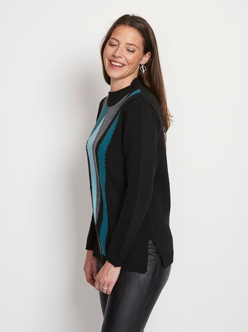 Jersey túnica de jacquard con cuello alto - Afibel - Kiabi