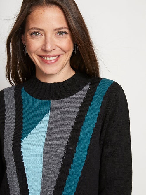 Jersey túnica de jacquard con cuello alto - Afibel - Kiabi