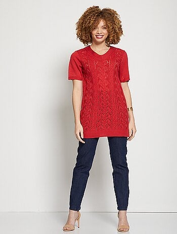 Jersey túnica largo cuello pico