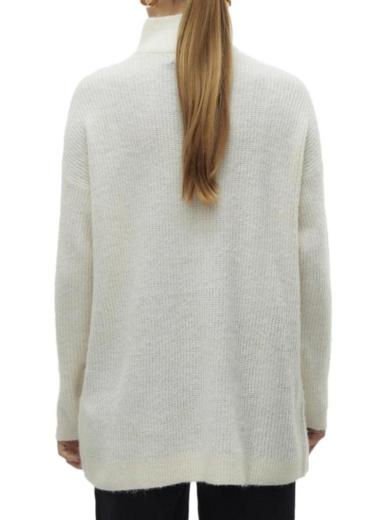 Jersey Vero Moda de Mujer con Cremallera 1/4 Blanco - Kiabi