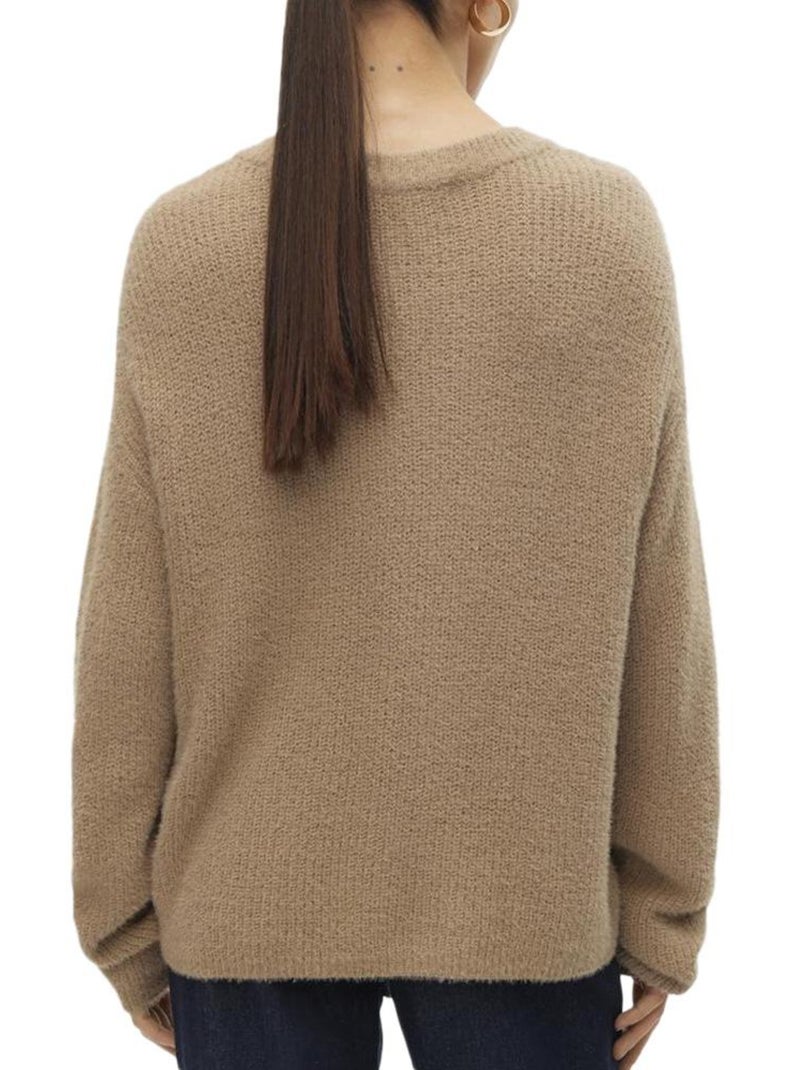 Jersey Vero Moda de Mujer con Mangas Abullonadas Marrón capuchino - Kiabi