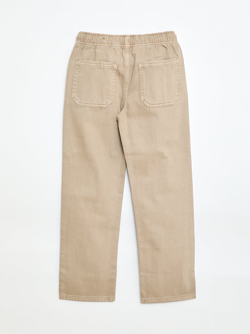 Jogger con cintura elástica y cordón ajustable Beige - Kiabi